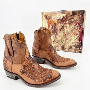 Rare Old Gringo Women’s 7.5 Le Medeline Winged Heart Tooled Short Cowgirl Boots